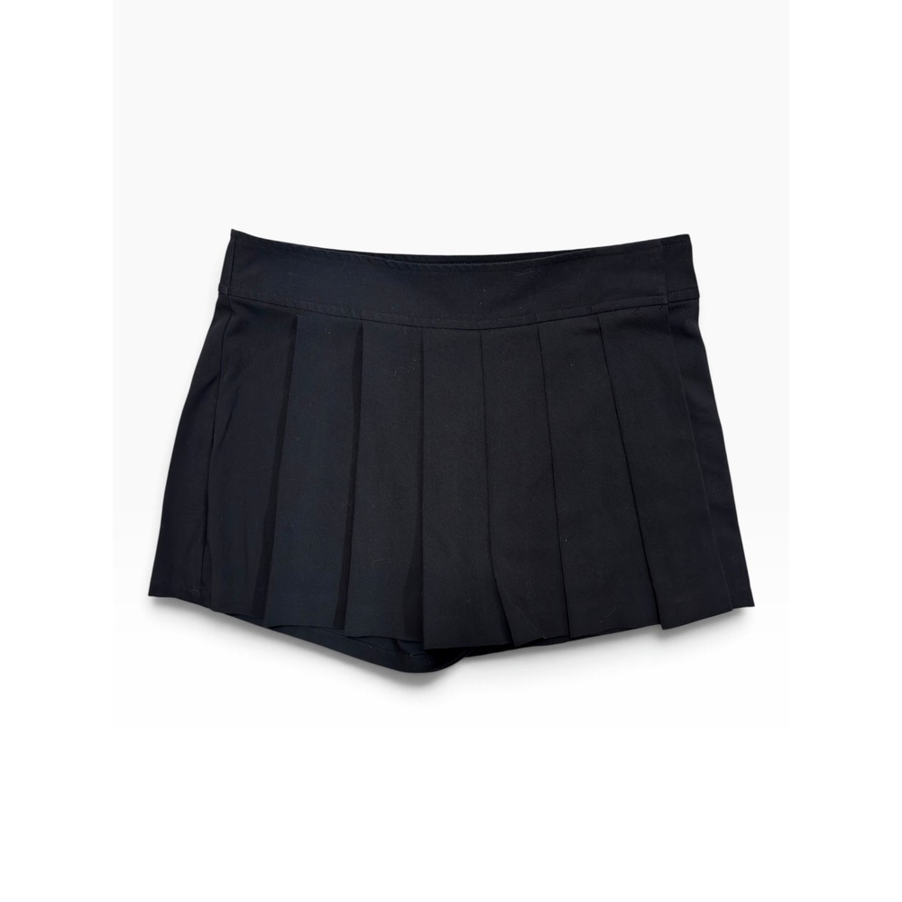 Sunday Best Pleated Skort 4 Black Preppy Mini Skirt Shorts Side Zip